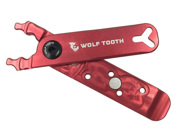 Wolf Tooth Masterlink Combo Pack Pliers Red Arms with Black Bolt