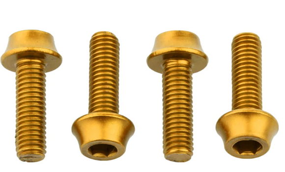 Wolf Tooth Water Bottle Cage Bolts, 4pc - Gold